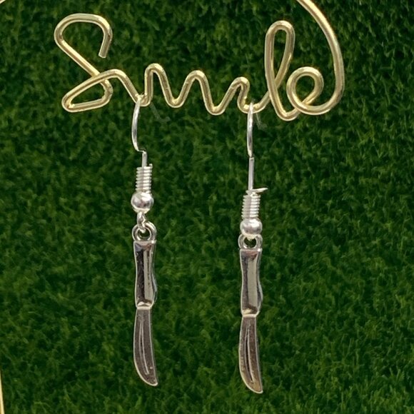 Knife Earring, Utensil Earring, Chef Earring, Cooking Earring, Gift Idea, Food - Picture 1 of 5